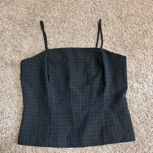 Elegant Black Plaid Women's Top